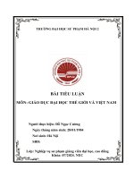 Tiểu luận   giáo dục Đại học thế giới và việt nam