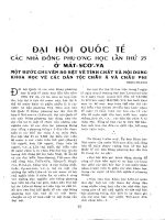 Đại hội quốc tế các nhà Đông phương học lần thứ 25 Ở Matxcova   một bước chuyển rõ rệt về tính chất và nội dung khoa học về các dân tộc châu Á và châu phi
