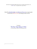 Tin học Ứng dụng cơ bản TVU_ Đại Học Trà Vinh (Có đính kèm slide bài giảng)