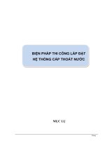 Biện pháp thi công hệ thống cấp, thoát nước trong nhà