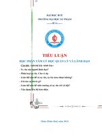 Môn tâm lý học quản lý và lãnh Đạo