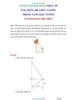 cac bai toan thuc te ung dung he thuc luong trong tam giac vuong