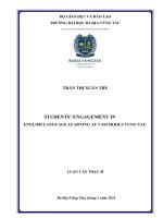 [LUẬN VĂN THẠC SĨ] Students' engagement in English language learning at Vaschool Vung Tau