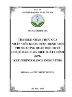 phùng thị hải yến tìm hiểu nhận thức của nhân viên khoa dược bệnh viện trung ương quân đội 108 về chỉ số đánh giá hiệu suất chính kpikey performance indicator