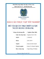 [LUẬN VĂN TỐT NGHIỆP] QUẢN TRỊ CHIẾN LƯỢC NGÂN HÀNG CB BANK