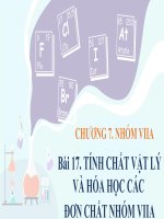 bài 17 tính chất vật lý và hóa học các đơn chất nhóm viia