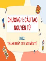 bài 2 thành phần của nguyên tử