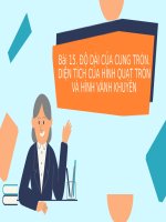 kntt c5 bài 15 độ dài của cung tròn diện tích hình quạt tròn tho