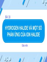 bài 18 hydrogen halide và một số phản ứng của ion halide