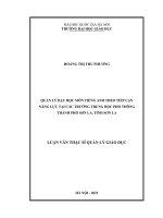 quản lý dạy học môn tiếng anh theo tiếp cận năng lực tại các trường trung học phổ thông thành phố sơn la tỉnh sơn la