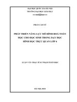 phát triển năng lực mô hình hóa toán học cho học sinh trong dạy học hình học trực quan lớp 6