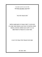những khó khăn về nhận thức và kĩ năng của học sinh trong giải toán về đường tròn trong chương trình toán lớp 9 và các biện pháp sư phạm của giáo viên