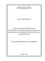 quản lý giáo dục kĩ năng ứng phó với tình huống nguy hiểm thông qua dạy học các môn học cho học sinh trường tiểu học thắng lợi thành phố hà nội
