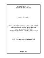quản lý bồi dưỡng năng lực dạy học môn ngữ văn cho giáo viên các trường thcs huyện yên lạc tỉnh vĩnh phúc theo chương trình giáo dục phổ thông 2018