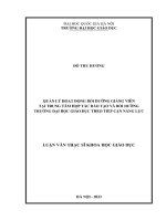 quản lý hoạt động bồi dưỡng giảng viên tại trung tâm hợp tác đào tạo và bồi dưỡng trường đại học giáo dục theo tiếp cận năng lực