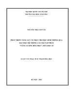phát triển năng lực tự học cho học sinh thông qua dạy học hệ thống các bài tập phần năng lượng hóa học hóa học 10