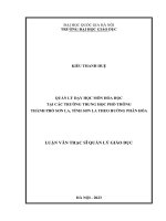quản lý dạy học môn hóa học tại các trường trung học phổ thông thành phố sơn la tỉnh sơn la theo hướng phân hóa