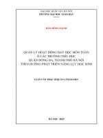 quản lý hoạt động dạy học môn toán ở các trường tiểu học quận đống đa thành phố hà nội theo hướng phát triển năng lực học sinh