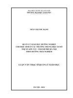 quản lý giáo dục hướng nghiệp cho học sinh ở các trường thcs thị xã sơn tây thành phố hà nội theo hướng trải nghiệm