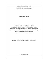 quản lý giáo dục kỹ năng sống cho học sinh lớp 1 ở các trường phổ thông dân tộc bán trú tiểu học và trung học cơ sở huyện mai sơn tỉnh sơn la theo hướng phối hợp giữa nhà trường và gia đình