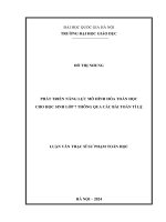 phát triển năng lực mô hình hóa toán học cho học sinh lớp 7 thông qua các bài toán tỉ lệ