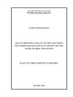 quản lý bồi dưỡng năng lực tổ chức hoạt động trải nghiệm cho giáo viên ở các trường tiểu học huyện yên bình tỉnh yên bái