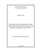 phát triển năng lực mô hình hóa toán học cho học sinh lớp 9 thông qua dạy học chủ đề hệ thức lượng trong tam giác vuông