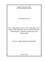 quản lý bồi dưỡng năng lực công nghệ thông tin và truyền thông cho giáo viên các trường tiểu học huyện kim bảng tỉnh hà nam trong bổi cảnh chuyển đổi số
