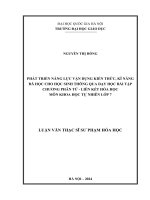 phát triển năng lực vận dụng kiến thức kĩ năng đã học cho học sinh thông qua dạy học bài tập chương phân tử liên kết hóa học môn khoa học tự nhiên lớp 7