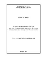 quản lý giáo dục kỹ năng sống cho học sinh các trường tiểu học huyện yên phong tỉnh bắc ninh theo tiếp cận dựa vào nhà trường