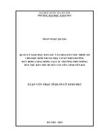 quản lý giáo dục bản sắc văn hóa tộc thiểu số cho học sinh trung học cơ sở theo hướng huy động cộng đồng tại các trường phổ thông dân tộc bán trú huyện văn yên tỉnh yên bái