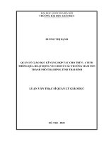 quản lý giáo dục kỹ năng hợp tác cho trẻ 5 6 tuổi thông qua hoạt động vui chơi ở các trường mầm non thành phố thái bình