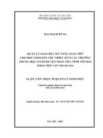 quản lý giáo dục kỹ năng giao tiếp cho học sinh dân tộc thiểu số ở các trường tiểu học và trung học cơ sở huyện trấn yên tỉnh yên bái theo tiếp cận tham gia