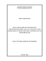quản lý hoạt động dạy học môn toán theo hướng phát triển năng lực giải quyết vấn đề cho học sinh các trường thcs thị xã sơn tây thành phố hà nội