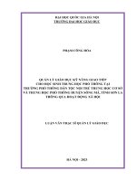 quản lý giáo dục kỹ năng giao tiếp cho học sinh thpt tại trường ptdt nội trú thcs và thpt huyện sông mã tỉnh sơn la thông qua hoạt động xã hội