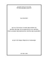 quản lý xây dựng văn hóa học đường tại trường tiểu học xuân ninh huyện xuân trường tỉnh nam định theo định hướng trường học hạnh phúc