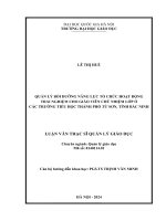 quản lý bồi dưỡng năng lực tổ chức hoạt động trải nghiệm cho giáo viên chủ nhiệm lớp ở các trường tiểu học thành phố từ sơn tỉnh bắc ninh