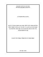 quản lý hoạt động dạy học môn toán theo hướng phát triển năng lực tư duy và lập luận toán học tại trường tiểu học xuân khanh thị xã sơn tây thành phố hà nội