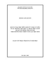 quản lý dạy học môn lịch sử và địa lý lớp 6 ở các trường tiểu học và trung học cơ sở huyện yên bình tỉnh yên bái theo hướng phát triển năng lực học sinh