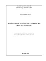 rèn luyện kĩ năng nói nghe tương tác cho học sinh trong môn ngữ văn lớp 7