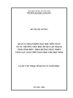 quản lý hoạt động dạy học môn toán ở các trường tiểu học ở huyện lập thạch tỉnh vĩnh phúc theo hướng phát triển năng lực giao tiếp toán học cho học sinh