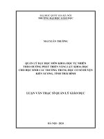 quản lý dạy học môn khoa học tự nhiên theo hướng phát triển năng lực khoa học ở các trường trung học cơ sở huyện kiến xương tỉnh thái bình