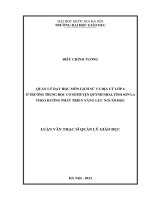 quản lý dạy học môn lịch sử và địa lý lớp 6 ở trường trung học cơ sở huyện quỳnh nhai tỉnh sơn la theo hướng phát triển năng lực người học