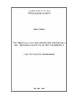 phát triển năng lực tự học cho học sinh thông qua dạy học trải nghiệm chương tốc độ phản ứng hóa học 10