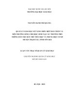 quản lý giáo dục kỹ năng hiểu biết bản thân và môi trường sống cho học sinh tại trường phổ thông dân tộc bán trú tiểu học và trung học cơ sở huyện trạm tấu tỉnh yên bái