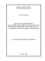 quản lý dạy học môn toán ở các trường thcs trên địa bàn huyện lục yên tỉnh yên bái theo hướng phát triển năng lực giải quyết vấn đề toán thực của học sinh