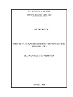 luận văn thiết kế và sử dụng trò chơi học tập trong dạy học môn toán lớp 4