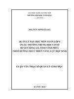 quản lý dạy học môn toán lớp 6 ở các trường thcs huyện sông lô tỉnh vĩnh phúc theo hướng phát triển năng lực học sinh