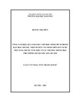 nâng cao hiệu quả giáo dục cho học sinh lớp 10 trong dạy học chủ đề một số nền văn minh trên đất nước việt nam trước năm 1858 ở các trường trung học phổ thông huyện sóc sơn hà nội