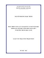phát triển năng lực giải quyết vấn đề toán học thông qua bài học stem môn toán lớp 7 ở trường trung học cơ sở